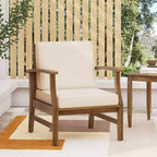 TUYOHW Rustic Patio Accent Chairs Set of 1,Upholstered Club Chairs,Outdoor Acacia Conversation seat for Porch,Garden & Backyard,400lbs Capacity