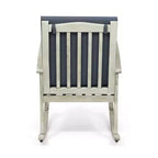 TUYOHW Premium Acacia Patio Rocking Chair,Boho Style Outdoor Accent Chair,Set of 1,Upholstered Leisure Chair for Porch,Backyard & Garden,Gray