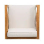 TUYOHW Acacia Wood Club Chair,Mid-Century Modern Patio Accent Chair with Water-Resistant Cushion for Backyard Garden Poolside