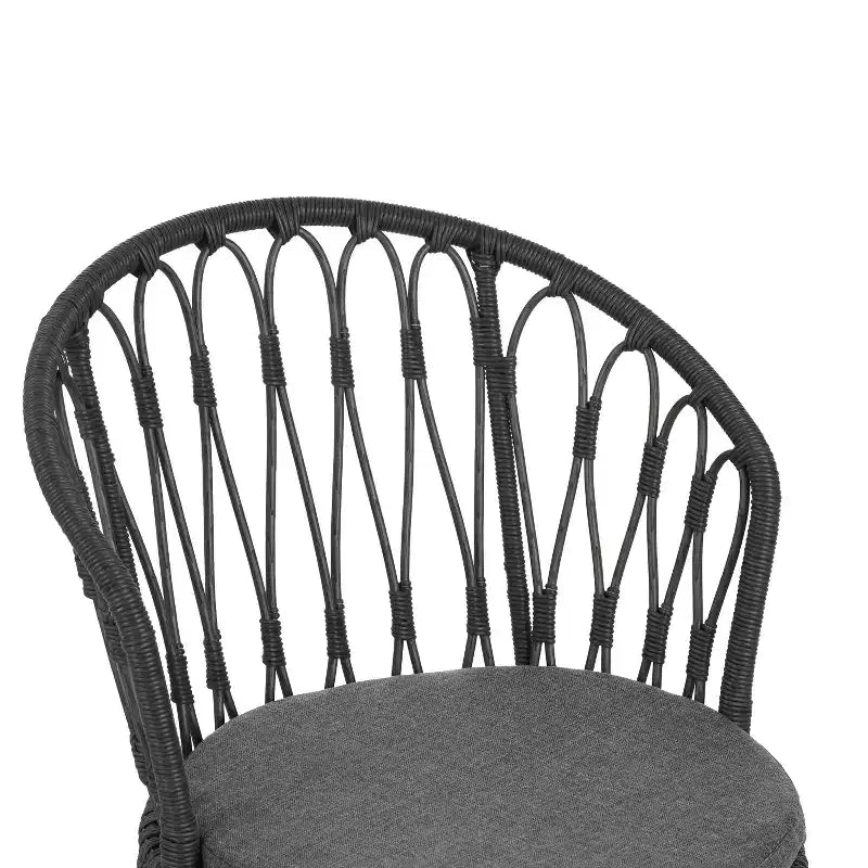 TUYOHW 17.5 Sedie d'accento da Patio Stile Boho, Set di 2, Sedie da Pranzo con 2 Cuscini, Sedie a Sdraio da Esterno per Cortile, Portico e Giardino, Grigio