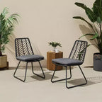 TUYOHW PE Rattan Accent Chairs Set of 2,Outdoor Patio Chairs with Water-Resistant Cushions, 300lb Capacity Each,Gray