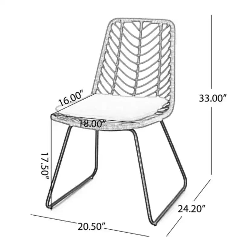 TUYOHW PE Sedie Accent in Rattan Set da 2, Sedie da Patio per Esterni con Cuscini Resistenti all'Acqua, Capacità 136 kg Ciascuna, Grigio