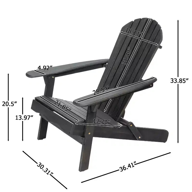 TUYOHW Rustic Patio Adirondack Chair,Premium Acacia Accent Chair for Porch,Garden & Backyard,Outdoor Lounge Chair,300lbs Capacity