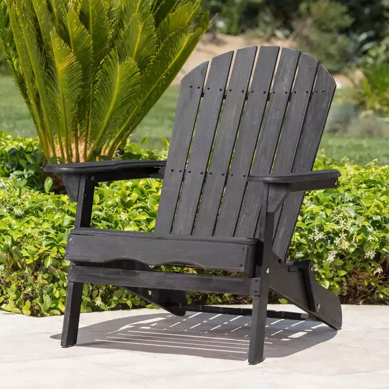 TUYOHW Rustic Patio Adirondack Chair,Premium Acacia Accent Chair for Porch,Garden & Backyard,Outdoor Lounge Chair,300lbs Capacity