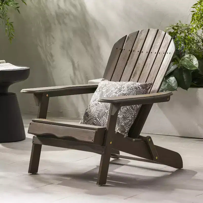 TUYOHW Sedia Adirondack Rustica da Patio, Sedia Accent Premium in Acacia per Portico, Giardino e Cortile, Sedia a Sdraio da Esterno, Capacità 136 kg
