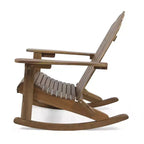 TUYOHW Rustic Adirondack Rocking Chair,Set of 1,Premium Acacia Accent Chairs with Cup Holder,Outdoor Lazy Chair for Porch,Backyard & Garden,Brown