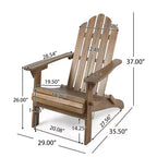 TUYOHW Premium Acacia Adirondack Chair,Set of 1,Foldable Adirondack,Boho Style Leisure Chair with High Back for Porch,Backyard & Garden