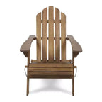 TUYOHW Premium Acacia Adirondack Chair,Set of 1,Foldable Adirondack,Boho Style Leisure Chair with High Back for Porch,Backyard & Garden