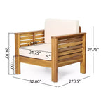 TUYOHW Poltrone/divanetti da esterno in stile Boho, Set da 1/2/3, Set di mobili da esterno in acacia di alta qualità per giardino e bordo piscina, Utilizzo in tutte le stagioni