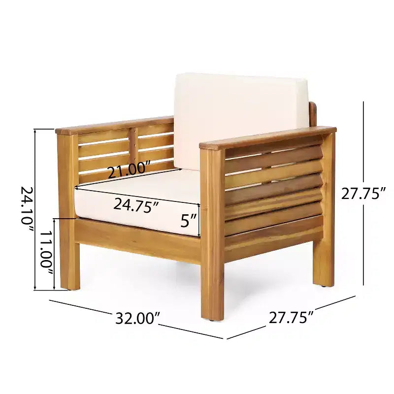 TUYOHW Poltrone/divanetti da esterno in stile Boho, Set da 1/2/3, Set di mobili da esterno in acacia di alta qualità per giardino e bordo piscina, Utilizzo in tutte le stagioni