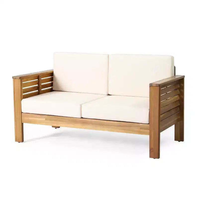 TUYOHW Poltrone/divanetti da esterno in stile Boho, Set da 1/2/3, Set di mobili da esterno in acacia di alta qualità per giardino e bordo piscina, Utilizzo in tutte le stagioni