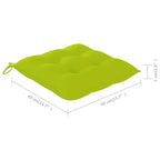 vidaXL 6 sedie da pranzo in teak con cuscini verde brillante, impilabili per un'efficiente conservazione salvaspazio, resistenti alle intemperie