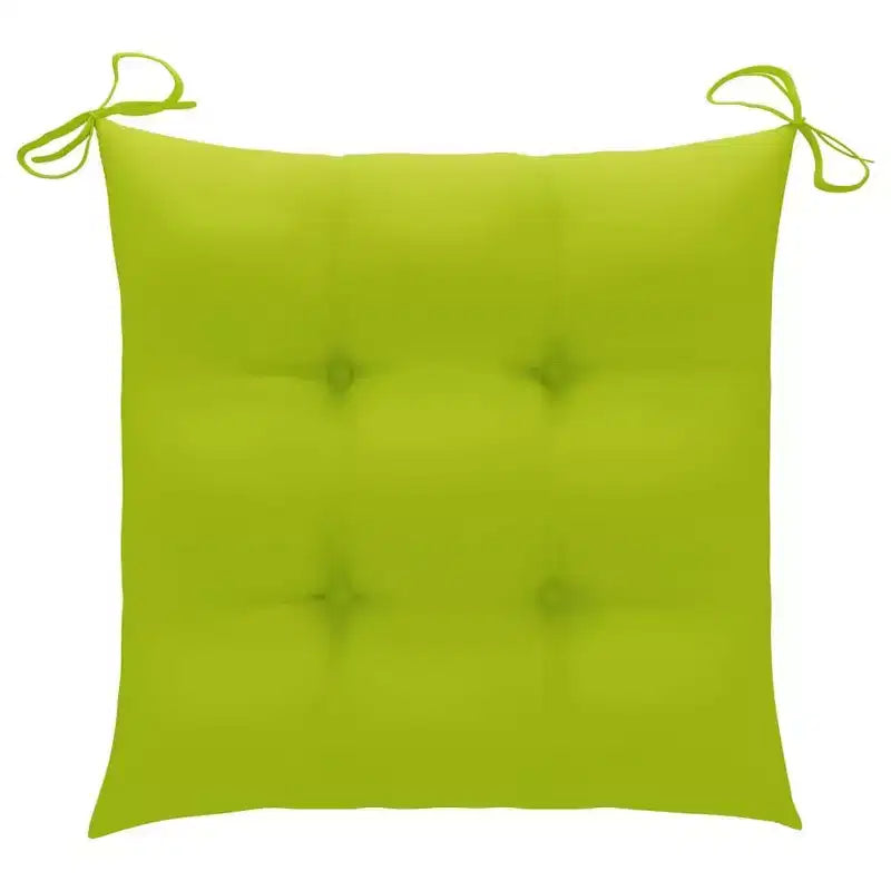 vidaXL 6 sedie da pranzo in teak con cuscini verde brillante, impilabili per un'efficiente conservazione salvaspazio, resistenti alle intemperie
