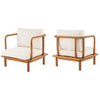 Christopher Knight Home Wyren Farmhouse Patio Acacia Wood Club Chair with Cushion