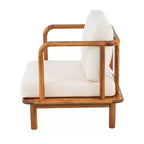 Christopher Knight Home Wyren Farmhouse Patio Acacia Wood Club Chair with Cushion