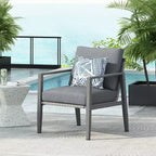 TUYOHW Aluminum Patio Accent Chairs,Set of 1/2,Upholstered Dining Chair for Outdoor Use,Modern Lounge Chair for Garden & Backyard
