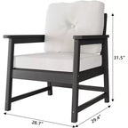 COZONY 2-Piece Outdoor Patio Chair Set with Thick Cushions, All-Weather HDPE Club Chairs