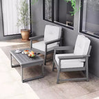 COZONY 2-Piece Outdoor Patio Chair Set with Thick Cushions, All-Weather HDPE Club Chairs