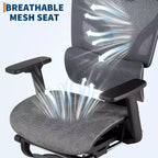 Sedia da ufficio ergonomica Acekool in rete con poggiapiedi, braccioli 4D e supporto lombare regolabile per casa o sala giochi