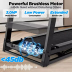 Treadmill with Incline, 3HP Foldable Compact Walking Treadmills for Home Small Office with Wide Belt, App, Heart Rate