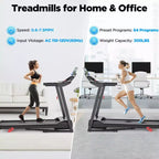 Home Treadmill, 300 lb Capacity, Wide Running Belt, Smart App Control, Adjustment Incline, 0.67.5 MPH, 71 Preset Programs