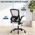 Premium Ergonomic High-Grey Mesh Office Chair - Adjustable Height, Flip-Up Armrests & Lumbar Support - Comfy Swivel Seat for Home, Gaming & Work