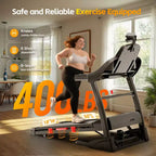 Tapis roulant da 180 kg di capacità, tapis roulant pieghevole con inclinazione del 20%, tapis roulant elettrico con controllo tramite APP, 0,6-12 MPH, 64+3+3+1 programmi, assorbimento degli urti