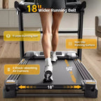 Tapis roulant per casa, tapis roulant da 5.1HP con inclinazione del 20%, tapis roulant con capacità di peso di 180 kg, tapis roulant da 19 km/h con 64 programmi preimpostati, casa, ufficio e palestra