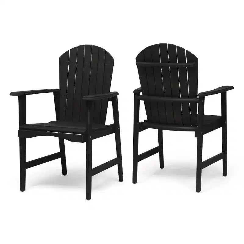 TUYOHW Acacia Wood Adirondack Dining Chairs Set of 2,Outdoor Weather Resistant Patio Chairs,300lb Capacity