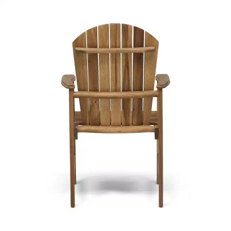 TUYOHW Acacia Wood Adirondack Dining Chairs Set of 2,Outdoor Weather Resistant Patio Chairs,300lb Capacity