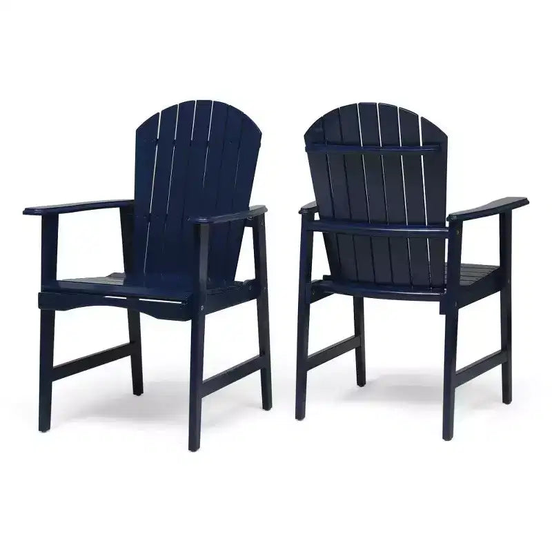 TUYOHW Acacia Wood Adirondack Dining Chairs Set of 2,Outdoor Weather Resistant Patio Chairs,300lb Capacity