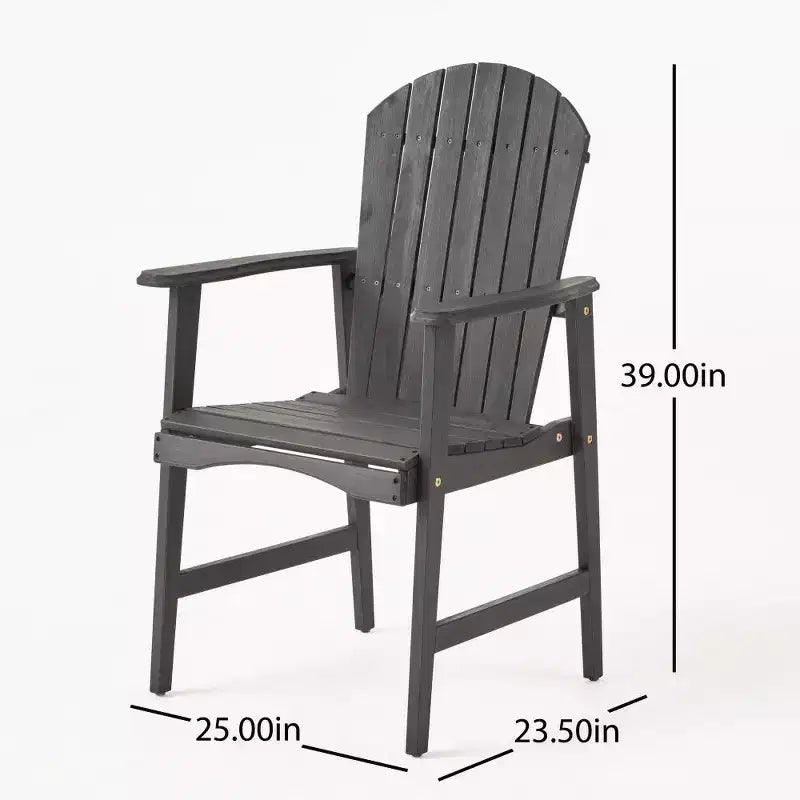 TUYOHW Acacia Wood Adirondack Dining Chairs Set of 2,Outdoor Weather Resistant Patio Chairs,300lb Capacity