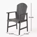 TUYOHW Acacia Wood Adirondack Dining Chairs Set of 2,Outdoor Weather Resistant Patio Chairs,300lb Capacity