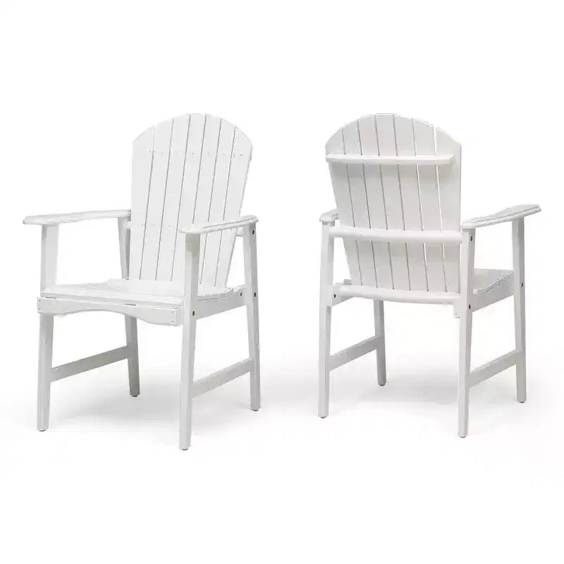 TUYOHW Acacia Wood Adirondack Dining Chairs Set of 2,Outdoor Weather Resistant Patio Chairs,300lb Capacity