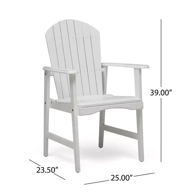 TUYOHW Acacia Wood Adirondack Dining Chairs Set of 2,Outdoor Weather Resistant Patio Chairs,300lb Capacity