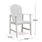 TUYOHW Acacia Wood Adirondack Dining Chairs Set of 2,Outdoor Weather Resistant Patio Chairs,300lb Capacity
