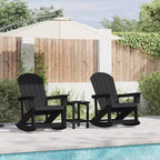 vidaXL Adirondack Rocking Chairs 2 pcs Black HDPE - Black Without Table