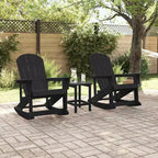 vidaXL Adirondack Rocking Chairs 2 pcs Black HDPE - Black Without Table