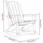 vidaXL Adirondack Rocking Chairs 2 pcs Black HDPE - Black Without Table
