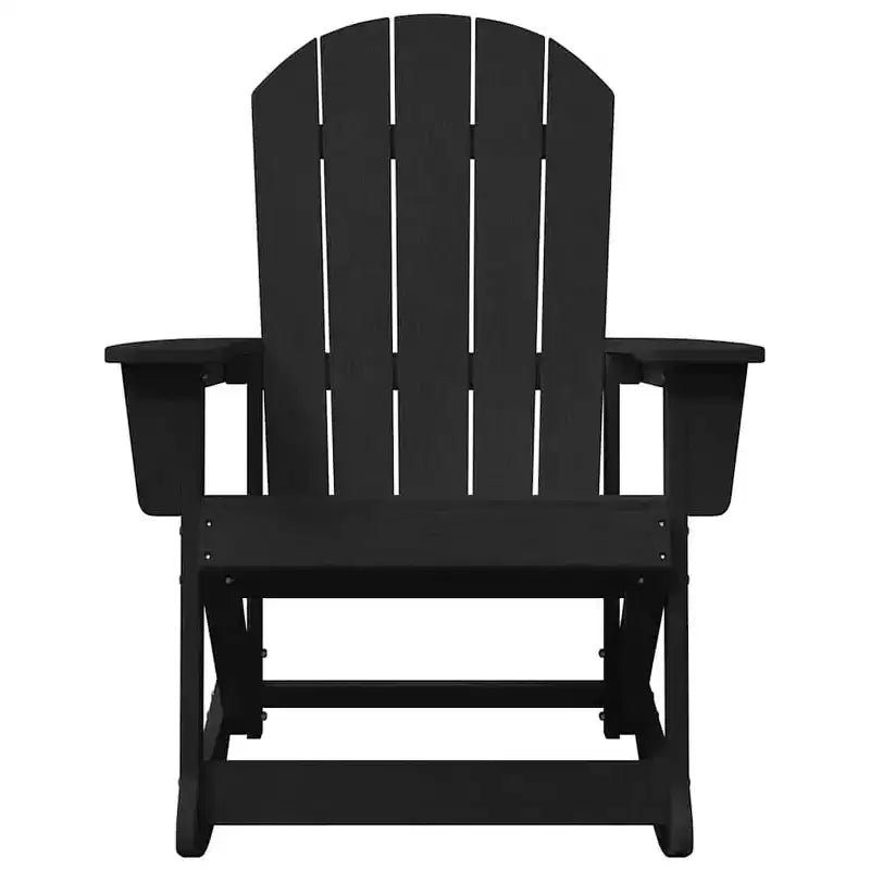 vidaXL Adirondack Rocking Chairs 2 pcs Black HDPE - Black Without Table