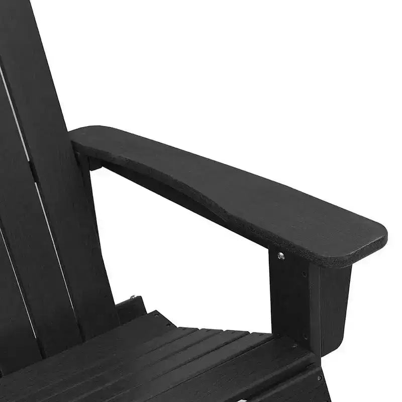 vidaXL Adirondack Rocking Chairs 2 pcs Black HDPE - Black Without Table