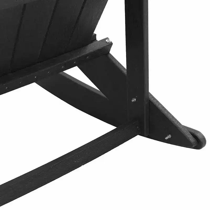 vidaXL Adirondack Rocking Chairs 2 pcs Black HDPE - Black Without Table