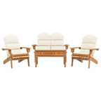 vidaXL Salotto da giardino marrone in legno massello di acacia Standard Pieghevole