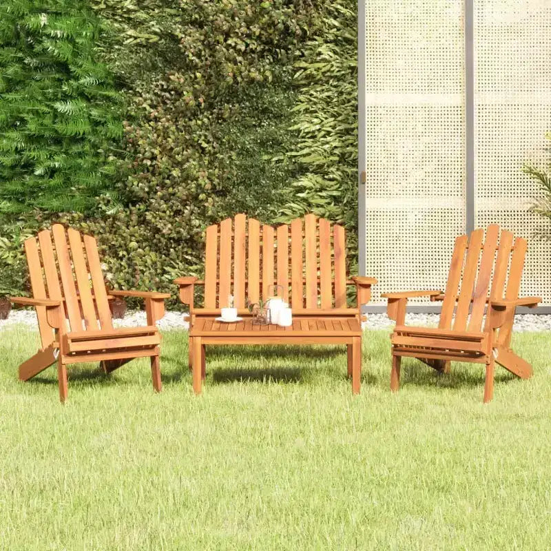 vidaXL Salotto da giardino marrone in legno massello di acacia Standard Pieghevole