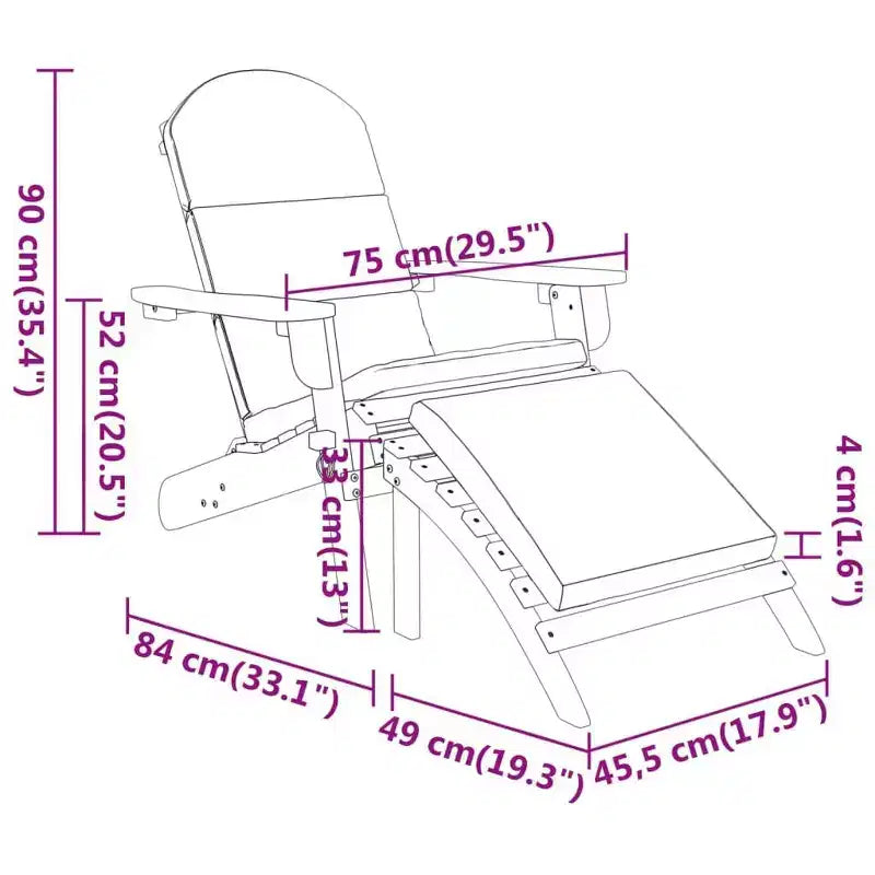 vidaXL Patio Furniture Set Folding Adirondack Chair Set Solid Wood Acacia