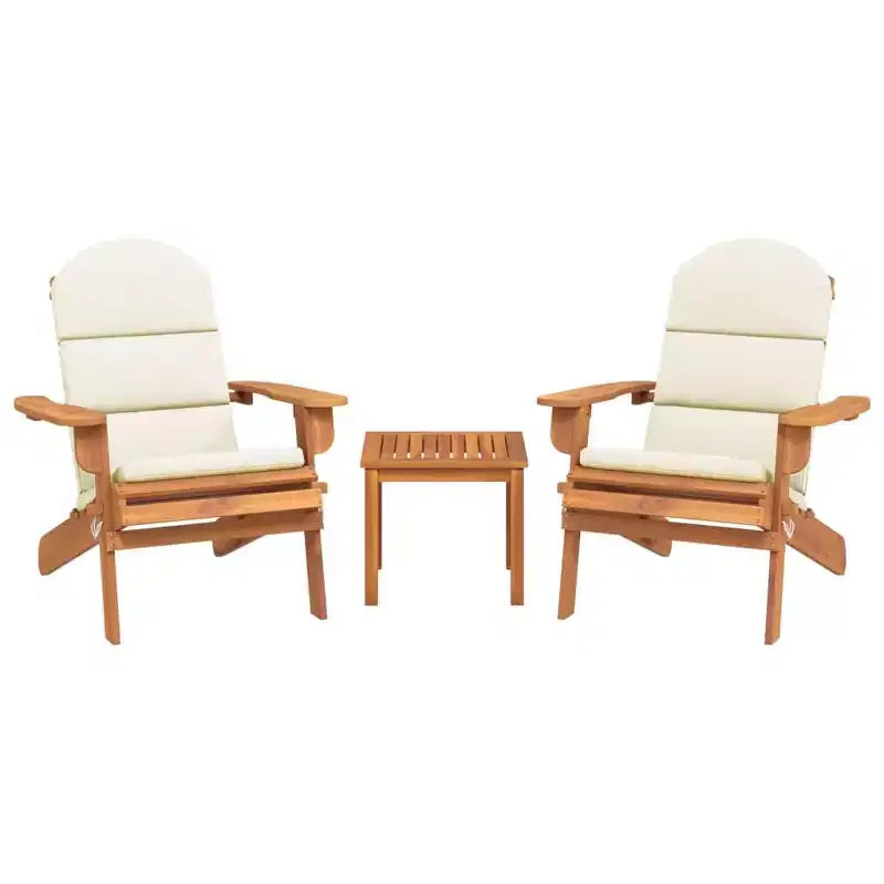 vidaXL Patio Furniture Set Folding Adirondack Chair Set Solid Wood Acacia