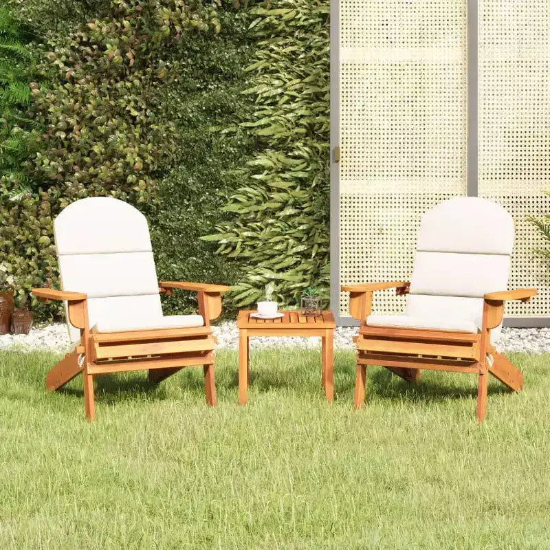 vidaXL Patio Furniture Set Folding Adirondack Chair Set Solid Wood Acacia