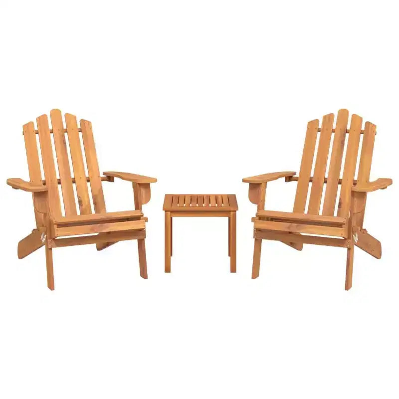 vidaXL Patio Furniture Set Folding Adirondack Chair Set Solid Wood Acacia