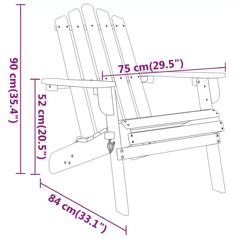 vidaXL Patio Furniture Set Folding Adirondack Chair Set Solid Wood Acacia