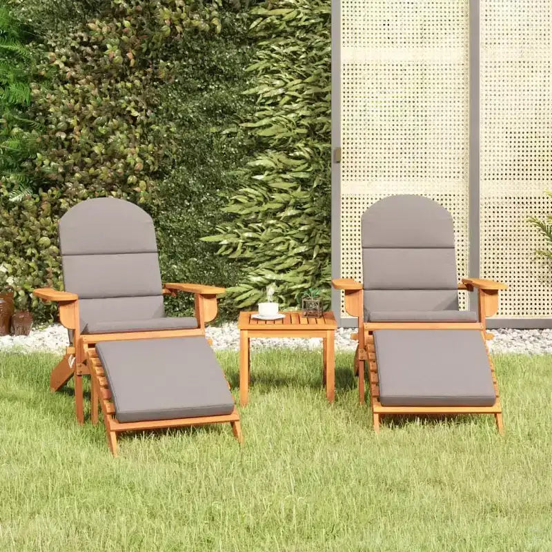 vidaXL Patio Furniture Set Folding Adirondack Chair Set Solid Wood Acacia